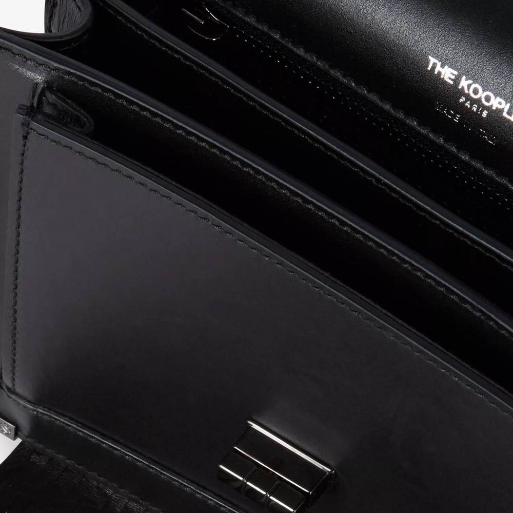 NWT | The Kooples | Emily | Black Leather Crossbody Bag with Fringe - Picture 6 of 12